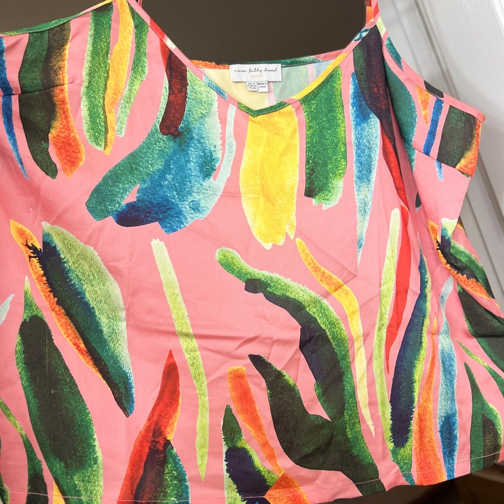 Never Fully Dressed Multicolor Abstract Crop Top - US size 18 (runs large)
